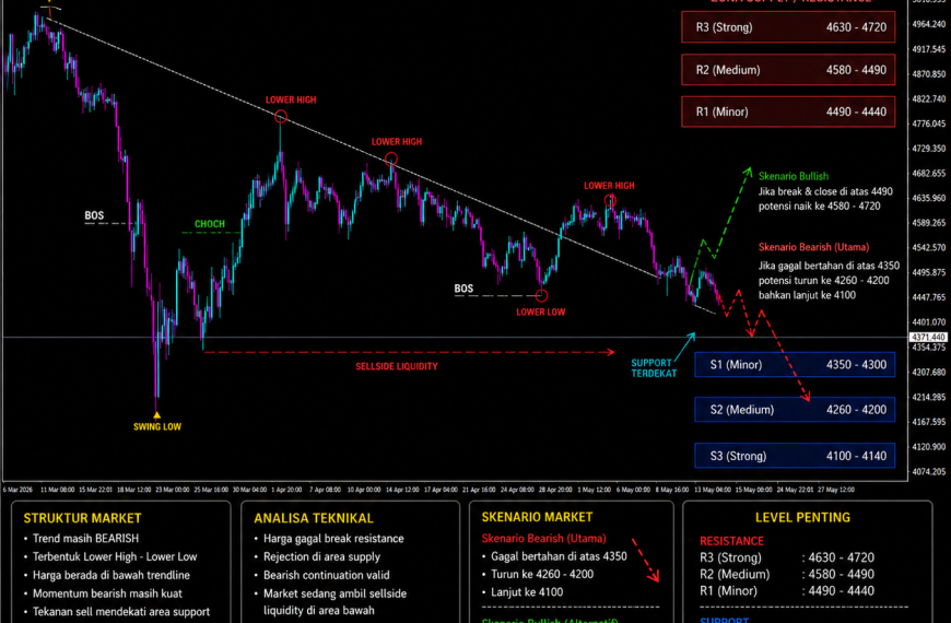 Analisa XAUUSD TF H4 — 28 Mei 2026