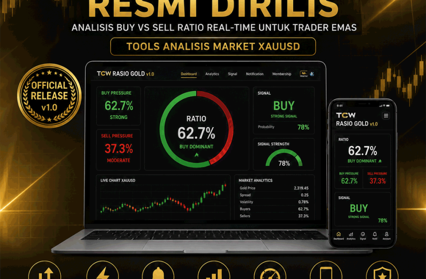 TCW Rasio Gold v1.0 Resmi Dirilis, Hadirkan Analisis Buy vs Sell Ratio Real-Time untuk Trader Emas
